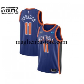 Maglia NBA New York Knicks Jalen Brunson 11 2023-2024 Nike City Edition Blu Swingman - Bambino
